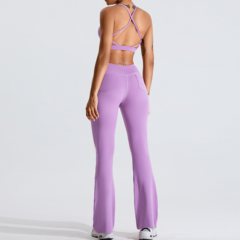 SKL-SYFTM0166Y SLEVELESS BACKLESS YOGA SETS