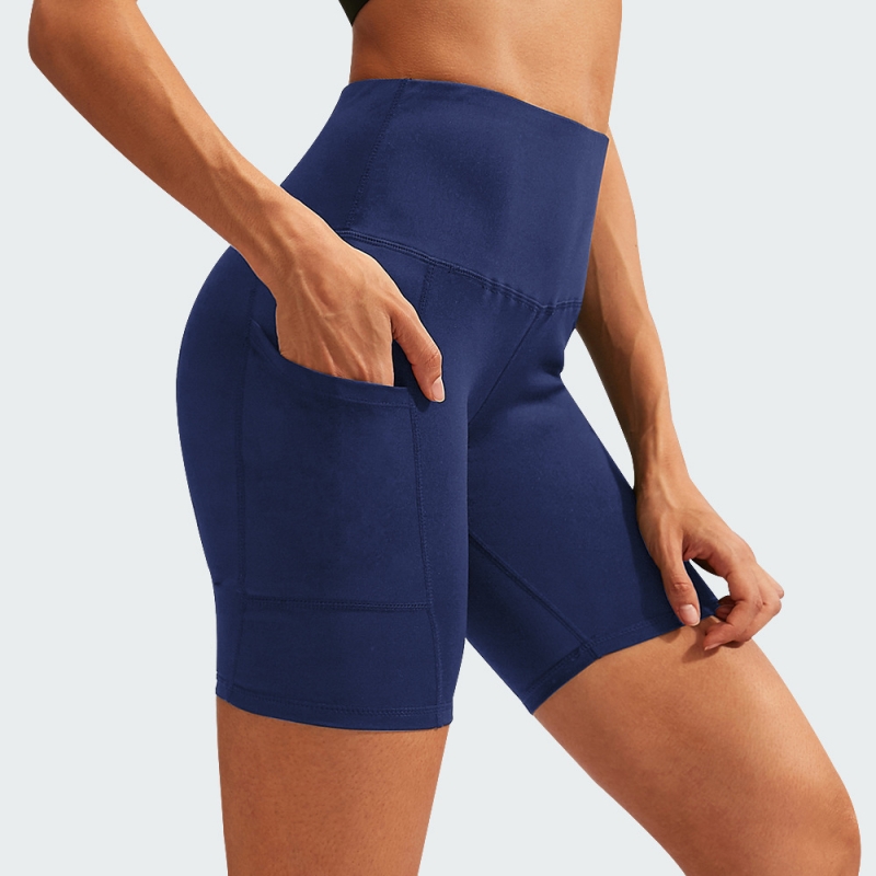 SKL-YEL 2048 HIGH WAIST BUTT LIFT HIP YOGA SHORTS