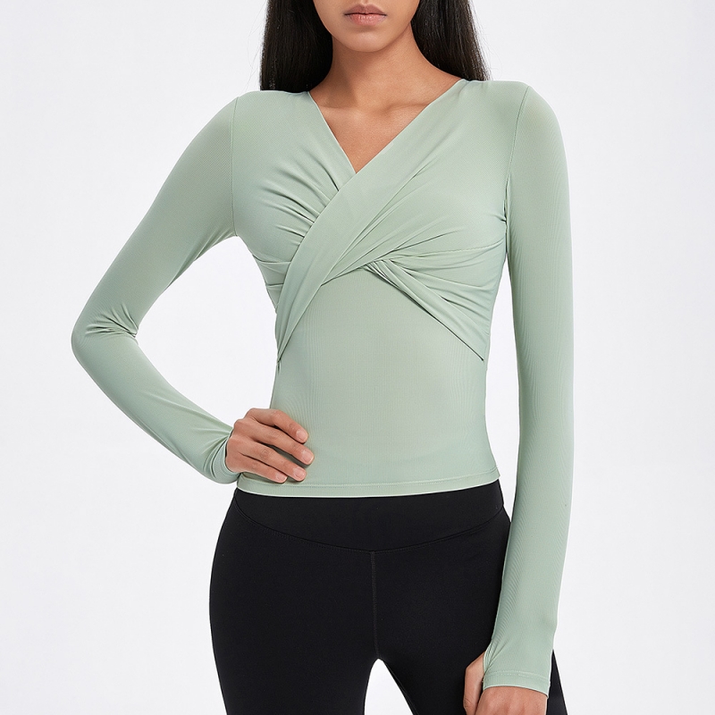 SKL-SYF  TM0021 NUDE TIGHT LONG SLEEVE YOGA TOP