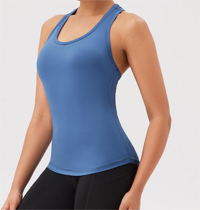 SKL-YEL 42154 SLEEVELESS BACKLESS TIGHT YOGA TOP