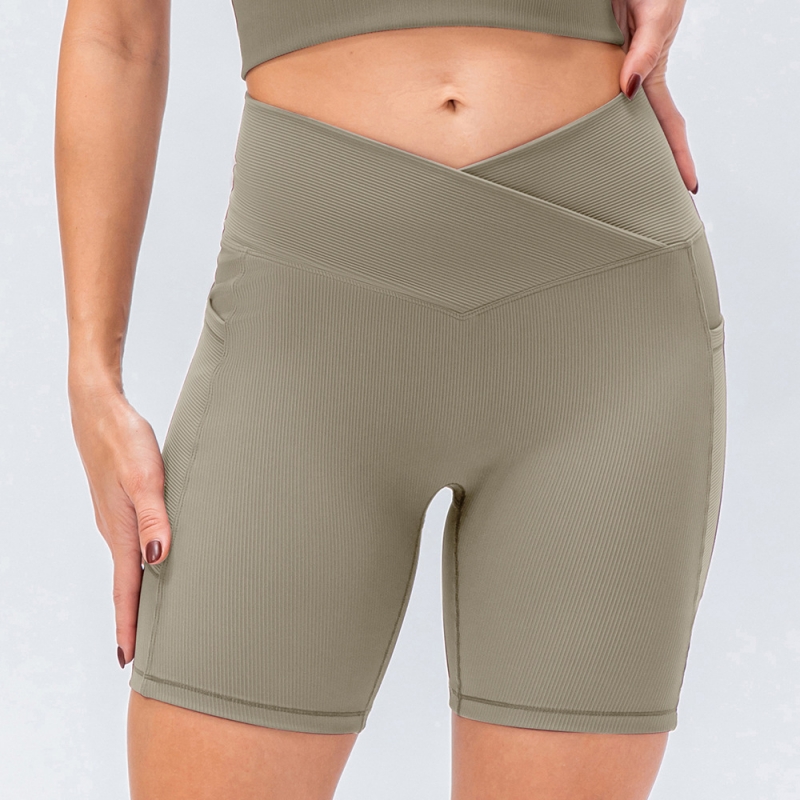 SKL-YD12433 QUICK DRY HIGH WAIST YOGA SHORTS