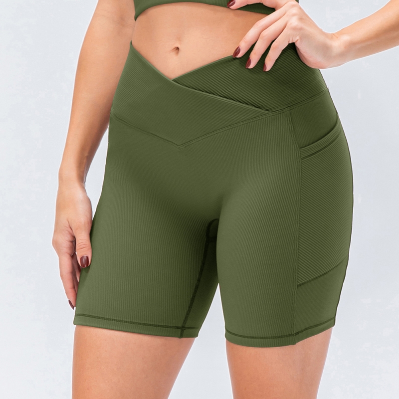 SKL-YD12433 QUICK DRY HIGH WAIST YOGA SHORTS