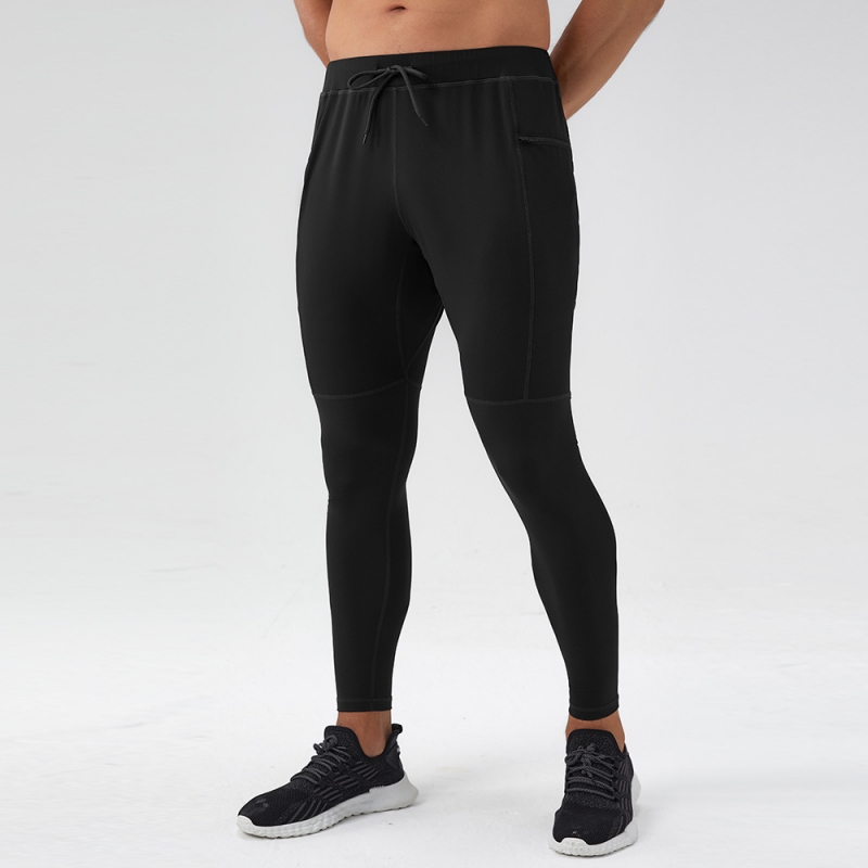 SKL-YD31343 HIGH WAIST WITH HALF-ZIP YOGA PANTS FOR MEN