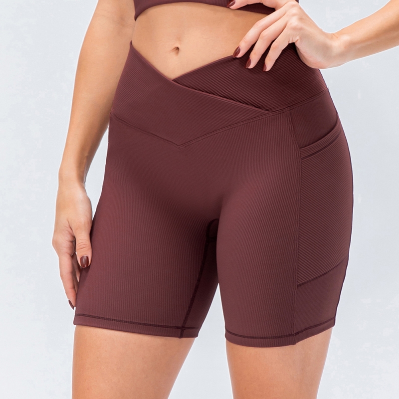 SKL-YD12433 QUICK DRY HIGH WAIST YOGA SHORTS