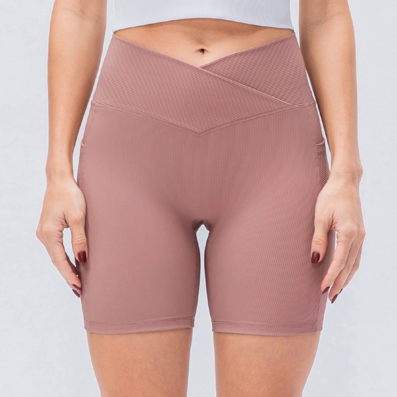 SKL-YD12433 QUICK DRY HIGH WAIST YOGA SHORTS