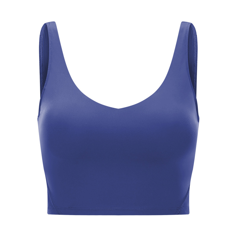 U-neckline Sexy Solid Color Sports Bras