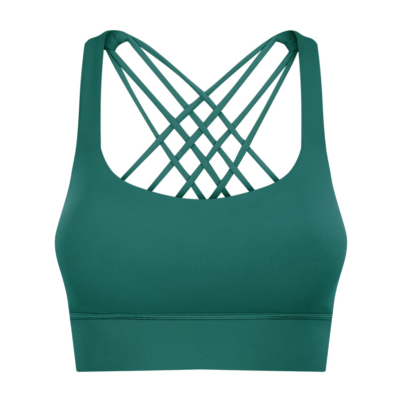 Cross Back Elastic Fabric Sexy Yoga Bras S2010