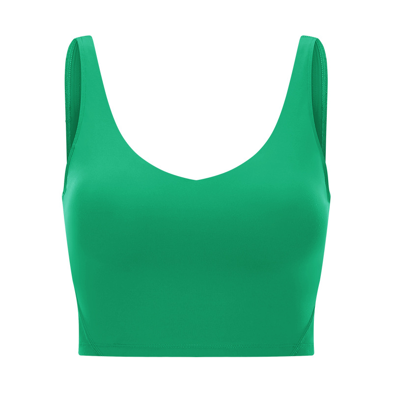 U-neckline Sexy Solid Color Sports Bras