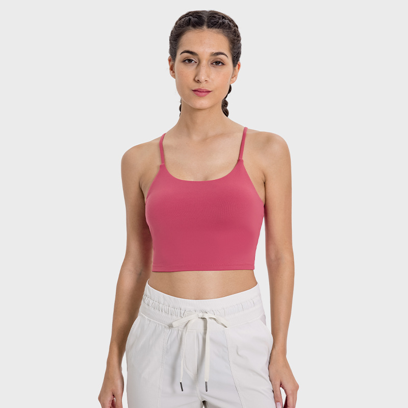 U-neckline Sexy Solid Color Yoga Bras