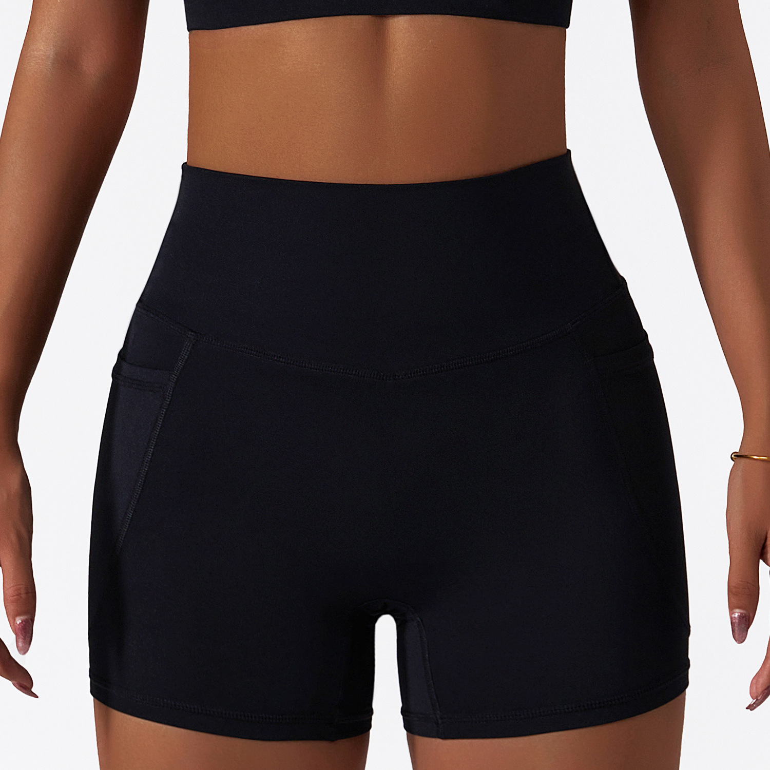 Side Pockests Soft Material Yoga Shorts