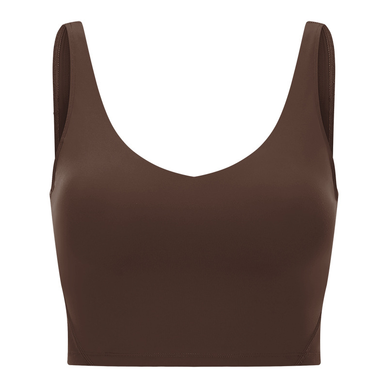 U-neckline Sexy Solid Color Sports Bras