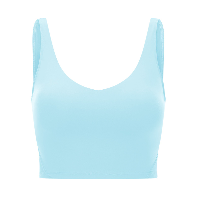 U-neckline Sexy Solid Color Sports Bras