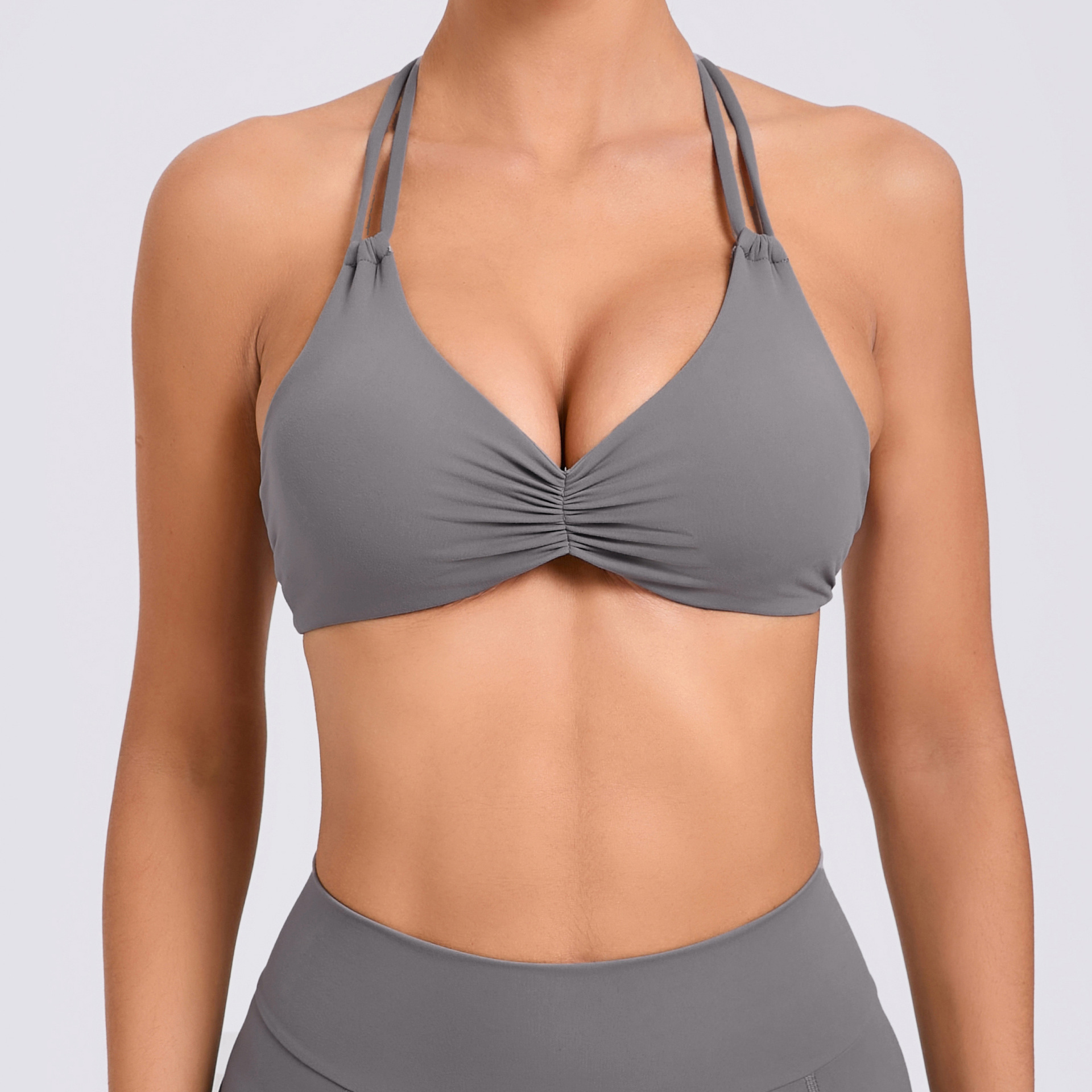 Gather The Halterneck Beauty Backless Yoga Bras SKL QS74068