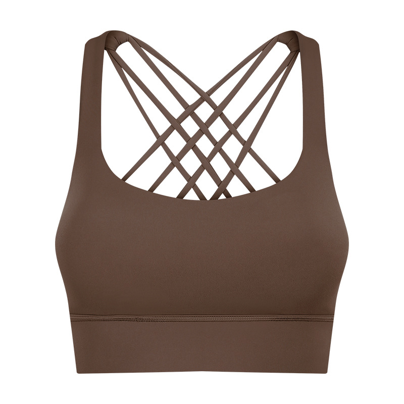 Cross Back Elastic Fabric Sexy Yoga Bras S2010