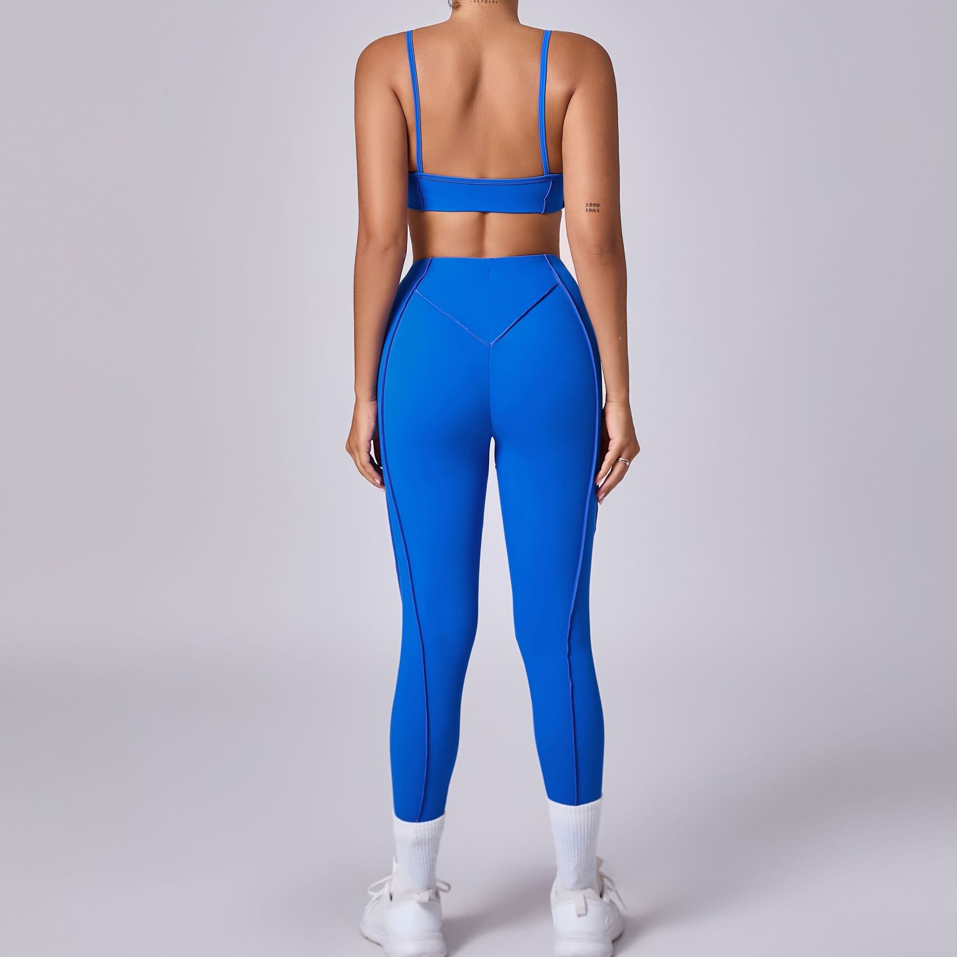 Brushed Tight Backless Sports Bra And Pants Suit QS86040+87652