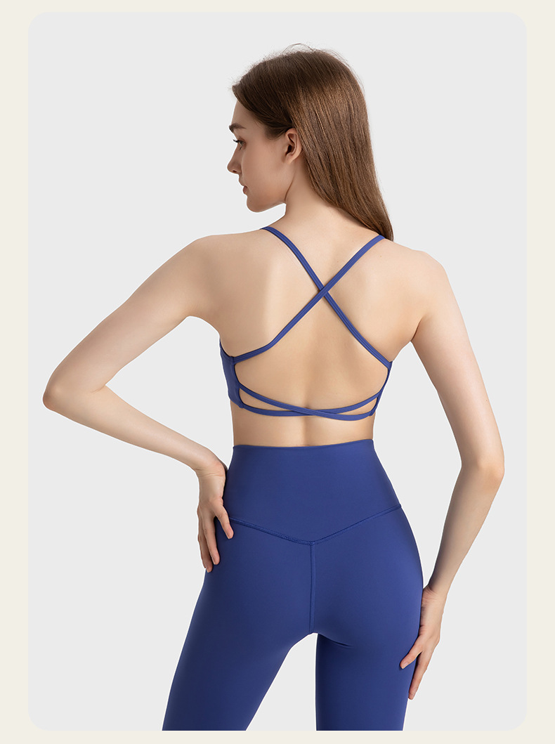 Cross Back Solid Color Yoga Bras