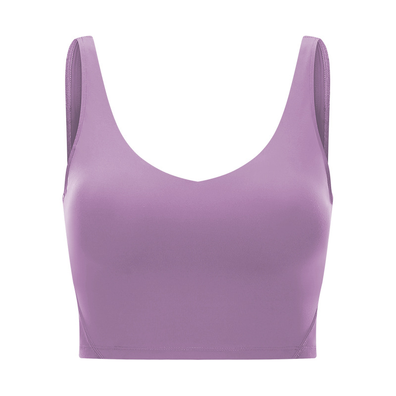 U-neckline Sexy Solid Color Sports Bras