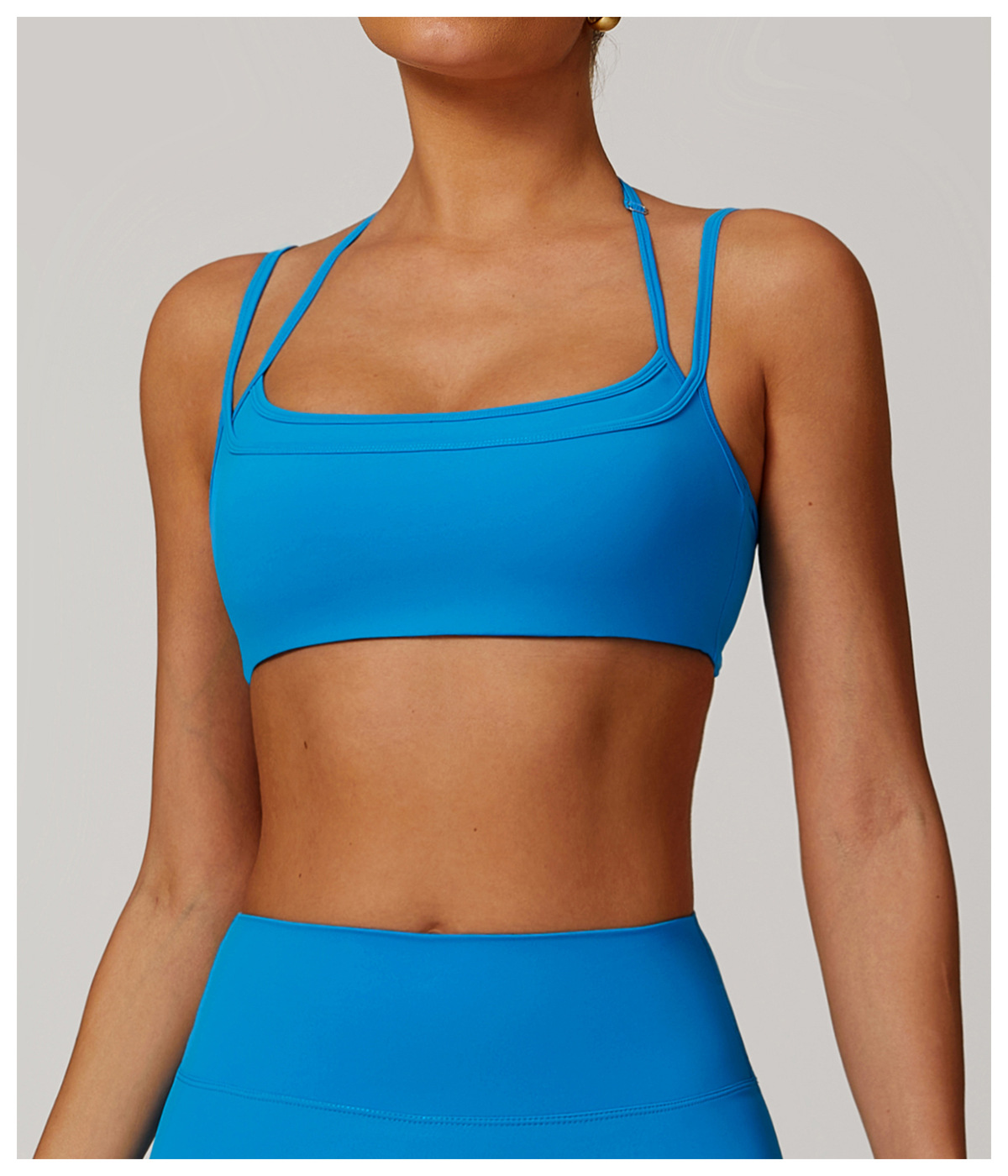 Soft Fabric Doublue Straps Yoga Bra