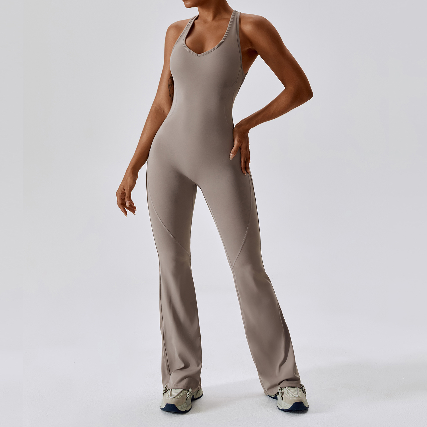 Soft Fabric Flare Jumpsuit