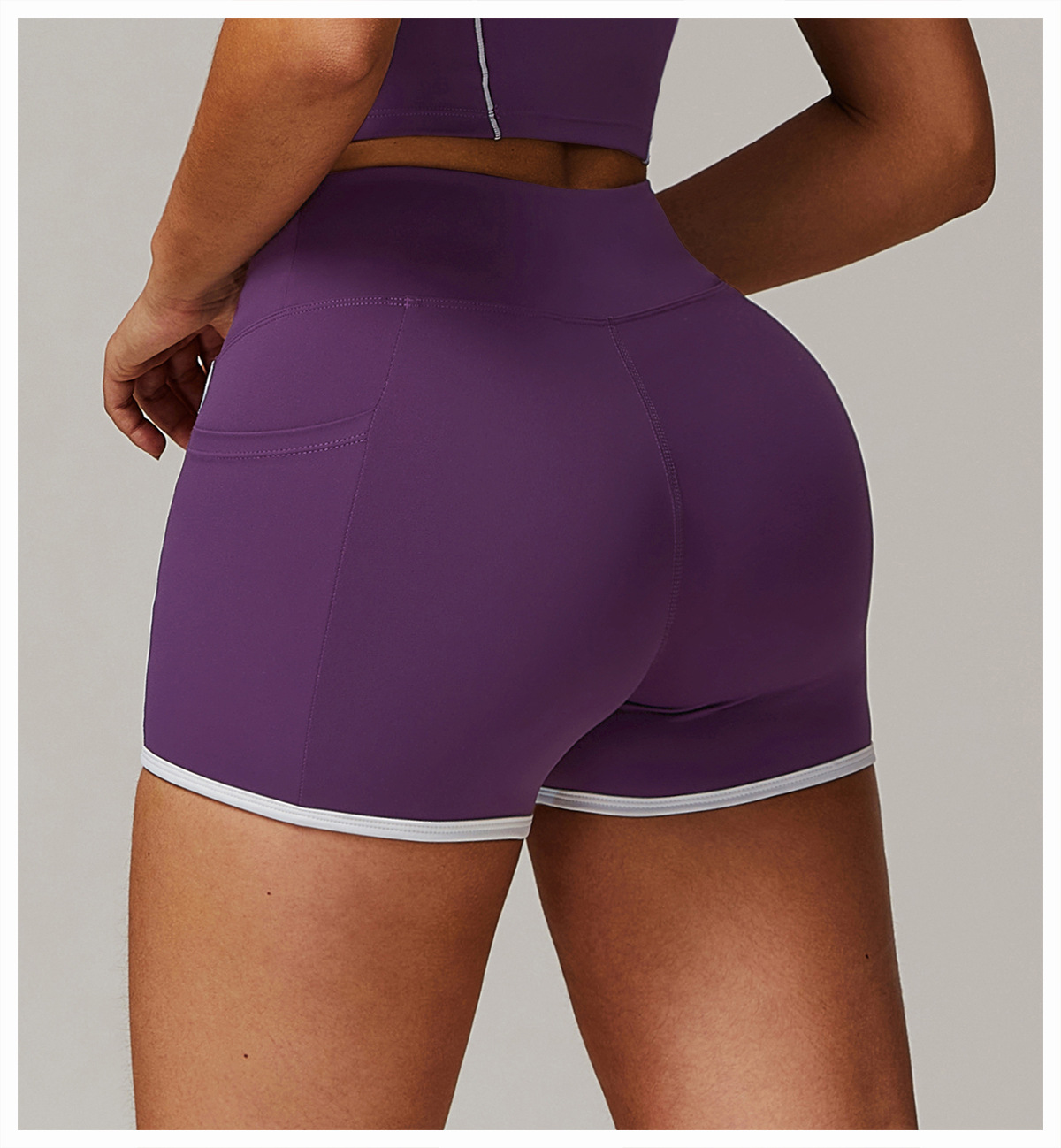 Soft Fabric Sculpted Yoga Shorts With Side Pockets