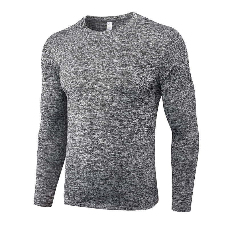 Men Solid Color Fitness Long Sleeve Shirt 4002