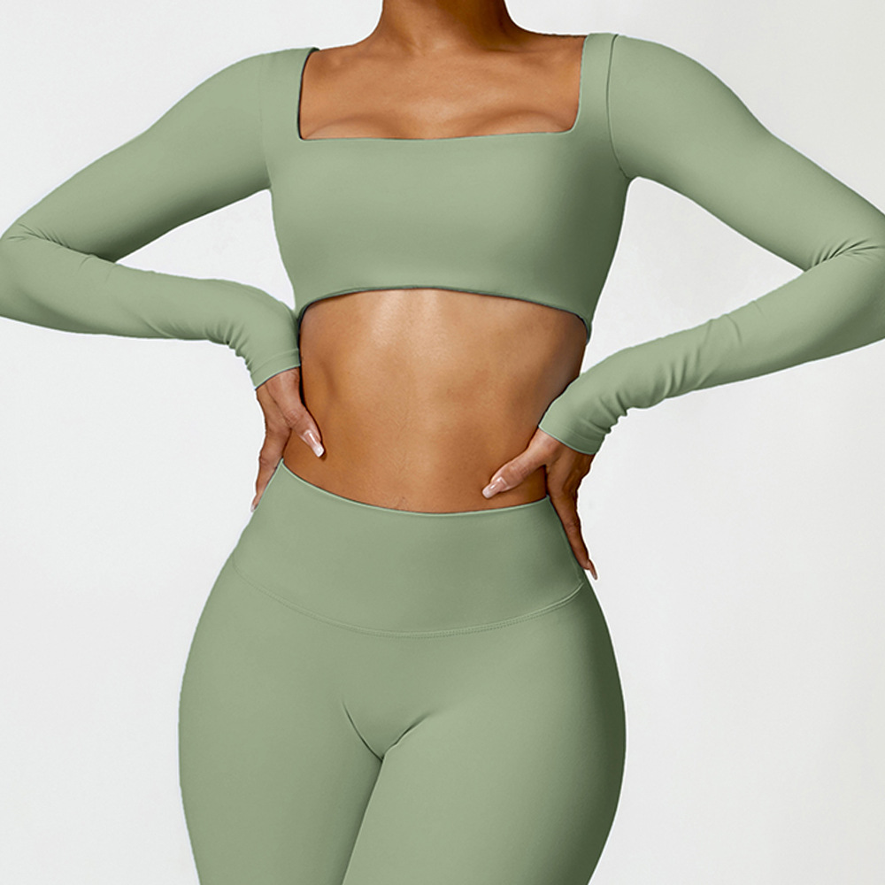 Soft Fabric Long Sleeve Crop Yoga Top