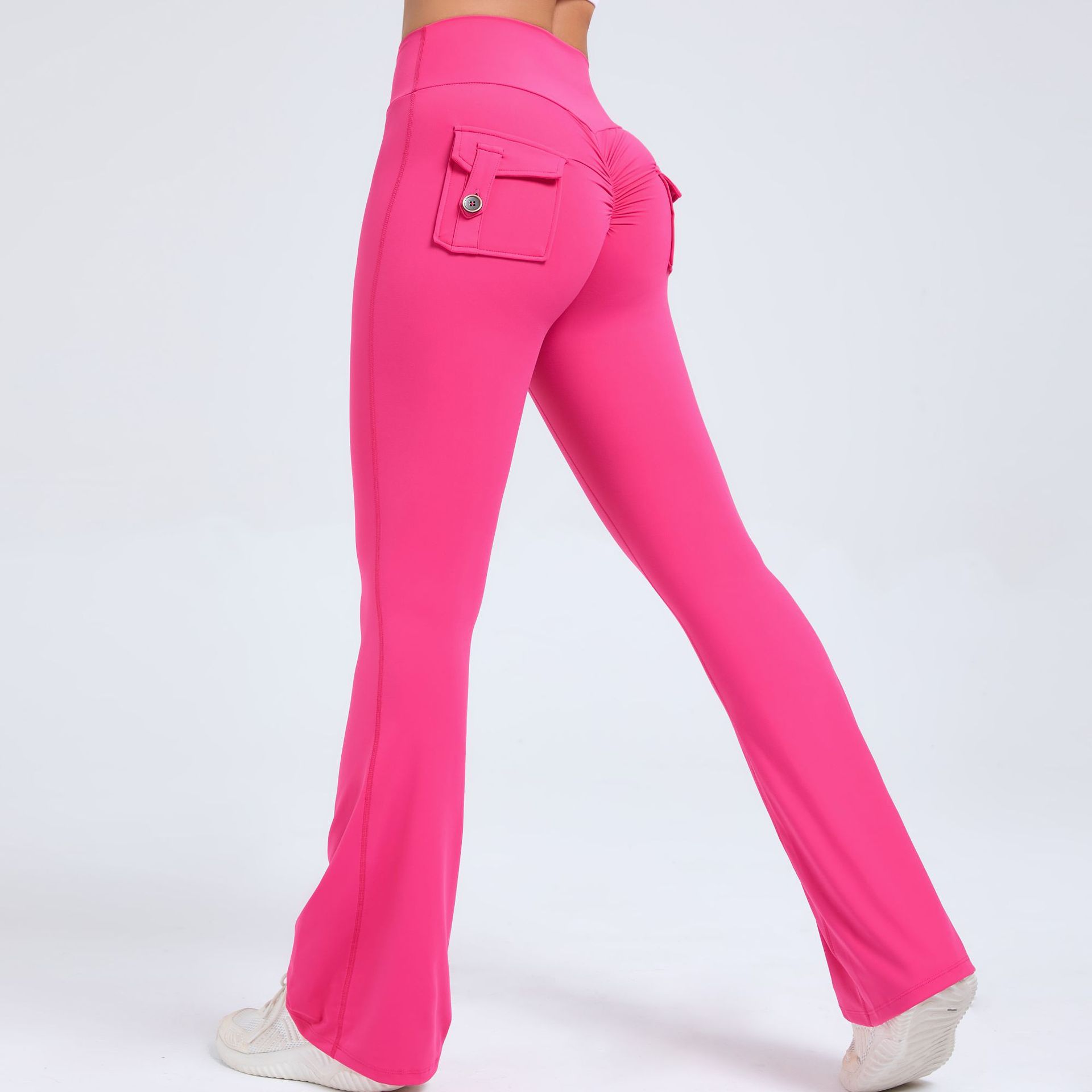 Button Peach Butt High-Waisted Quick-Drying Yoga Pants  QSS0031