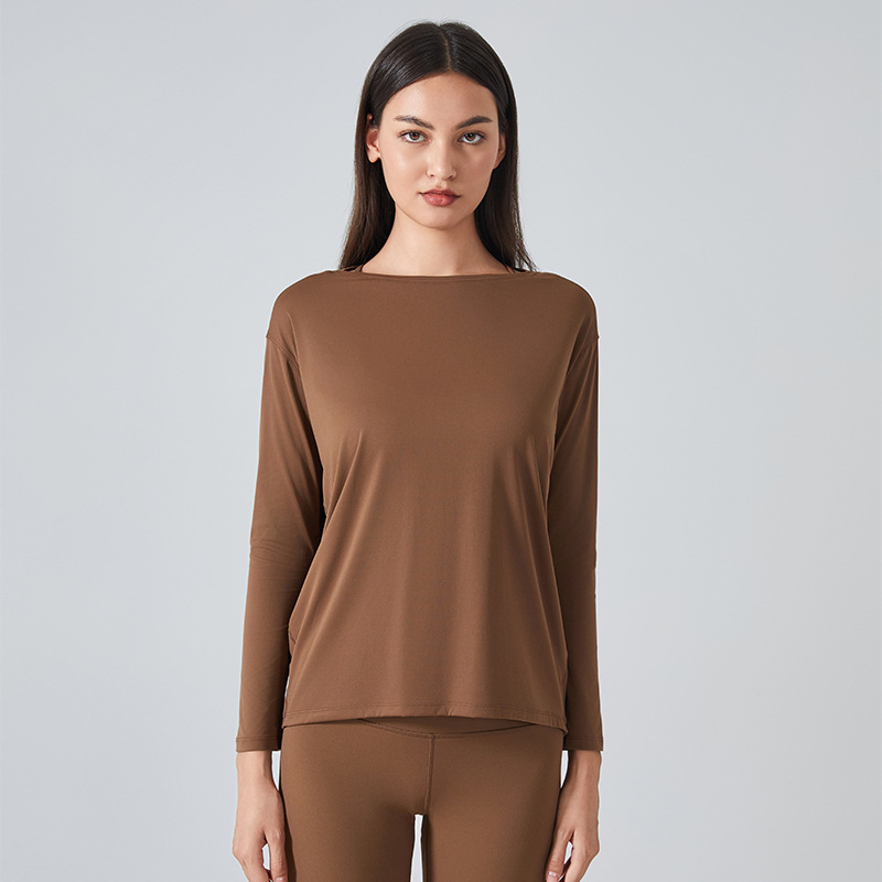 Nude Solid Color Yoga Wear Long Sleeves DS010