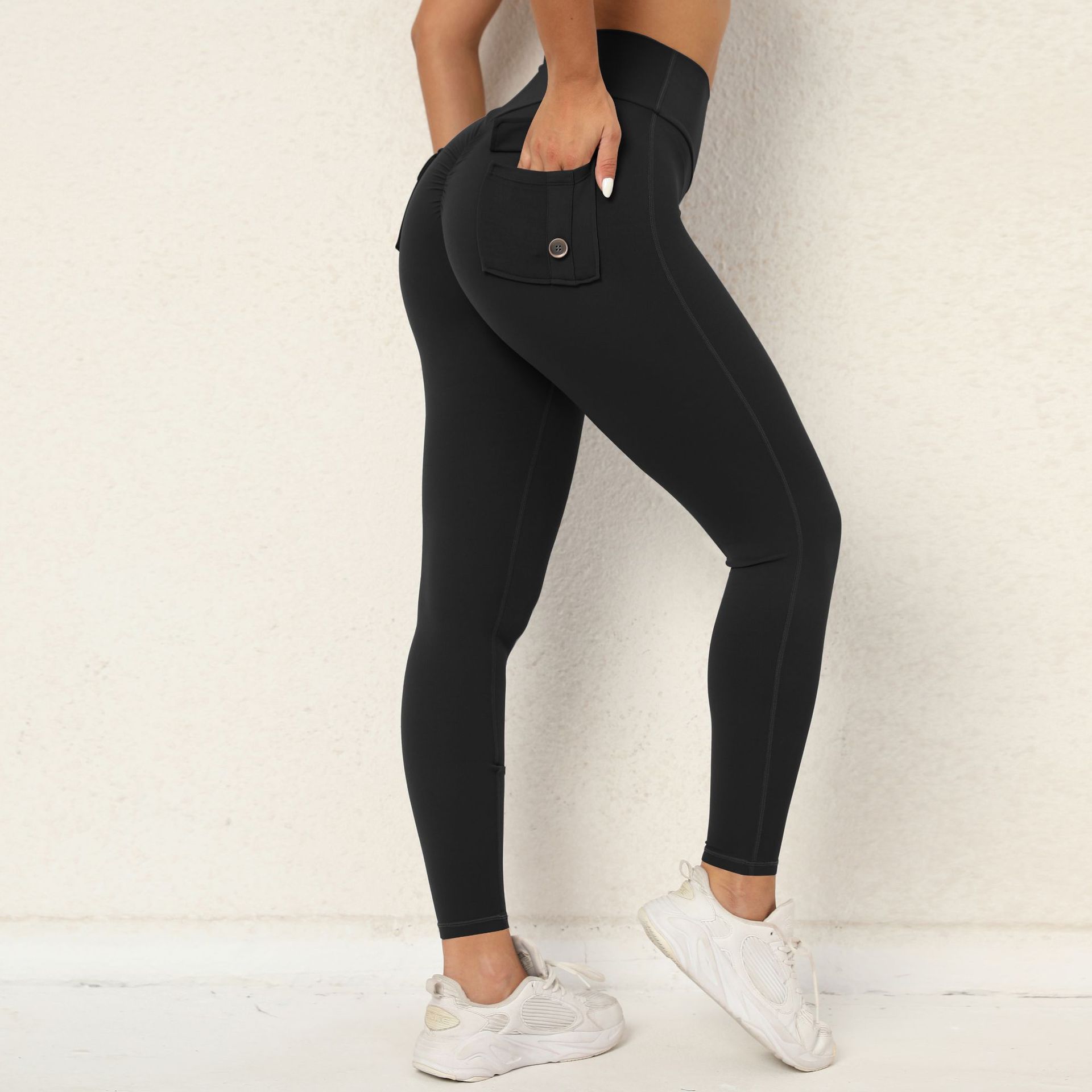 Tight Pocket High Waist Quick-Drying Running Fitness Pants  QS8020