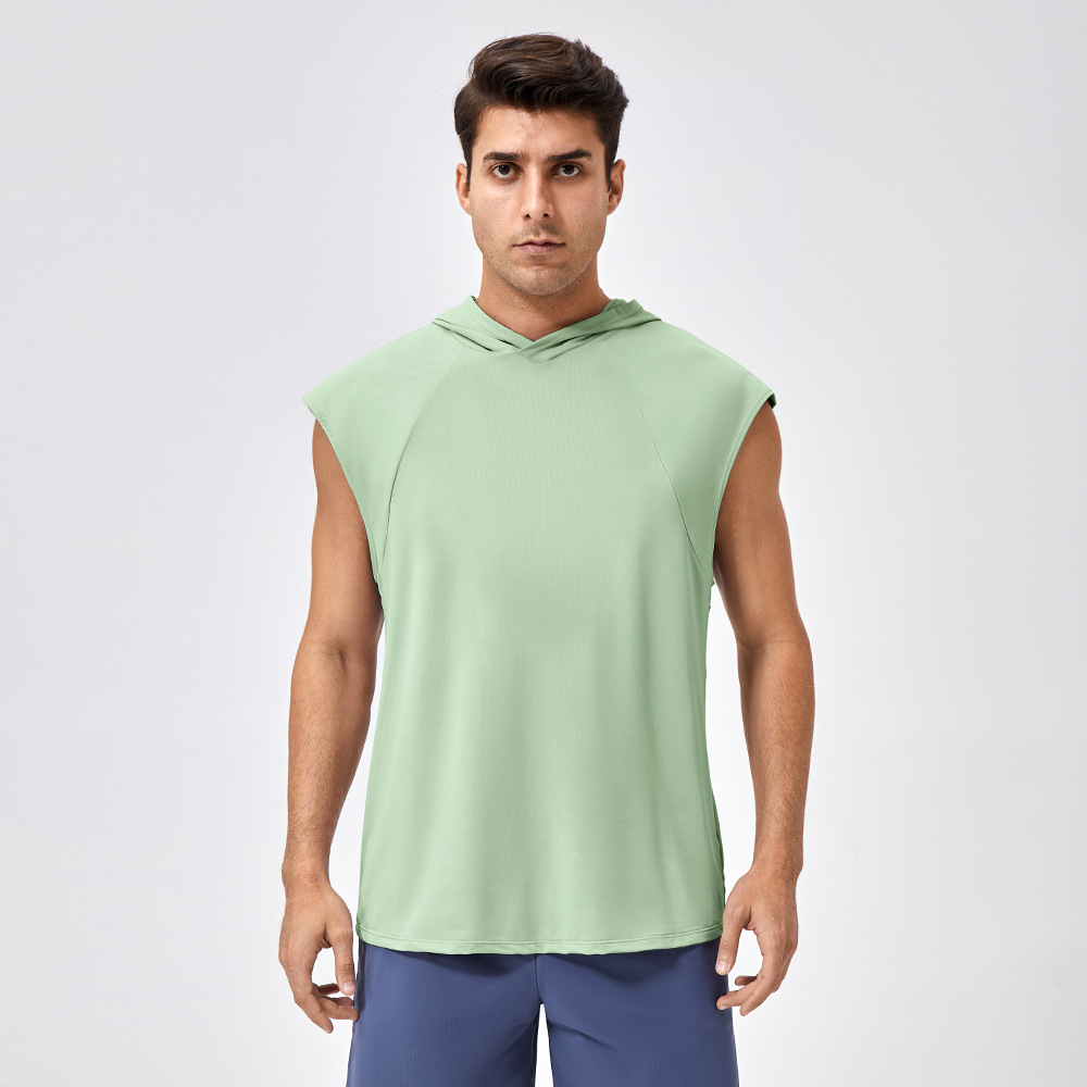 Men Quick-Drying Sports Hooded Tank Top 41116