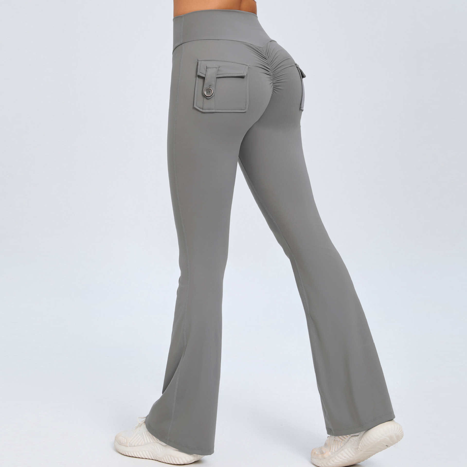 Button Peach Butt High-Waisted Quick-Drying Yoga Pants  QSS0031