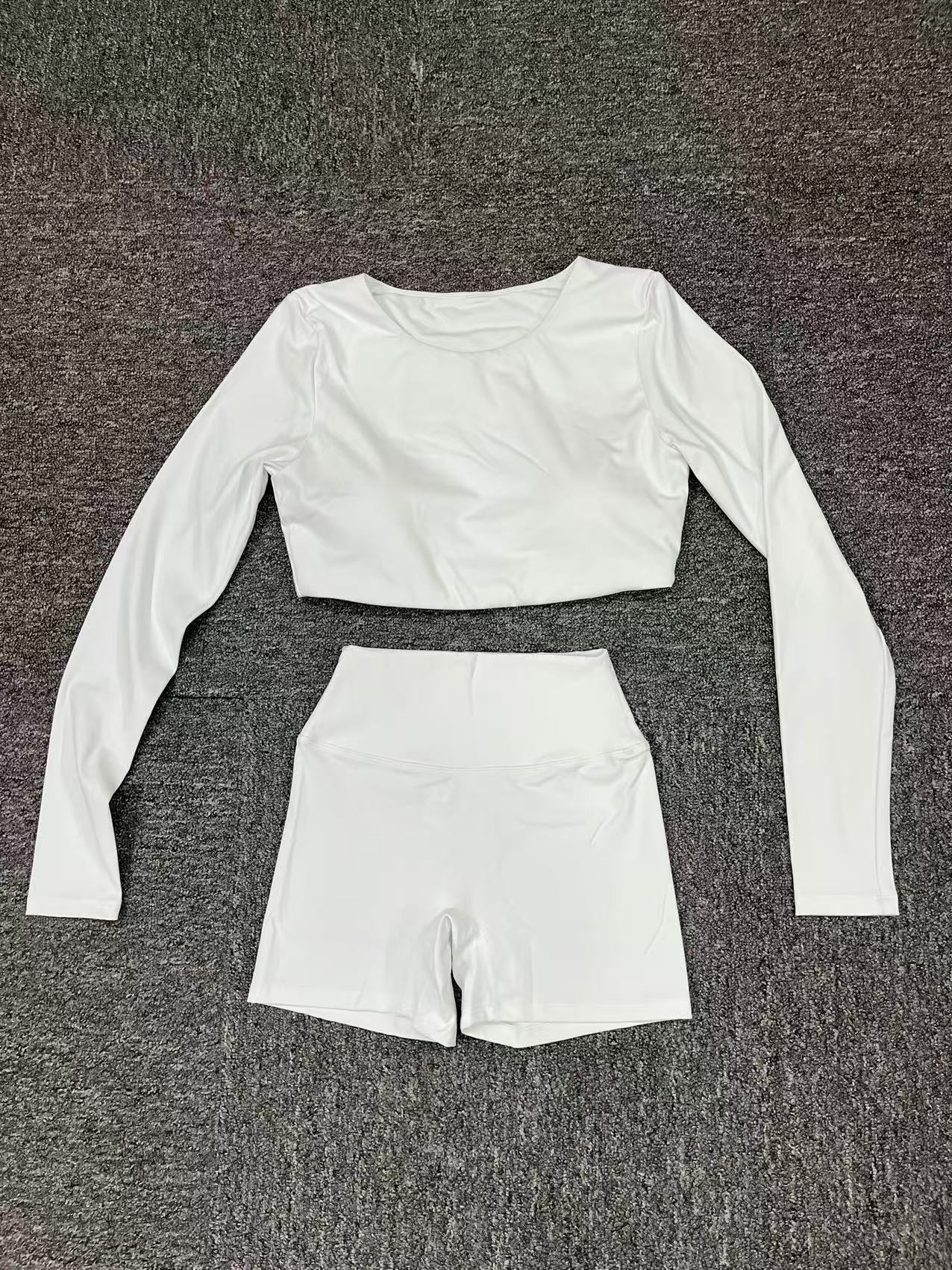 Brushed Quick-Drying Outdoor Running Long-Sleeved And Shorts Suit QS90206+13776