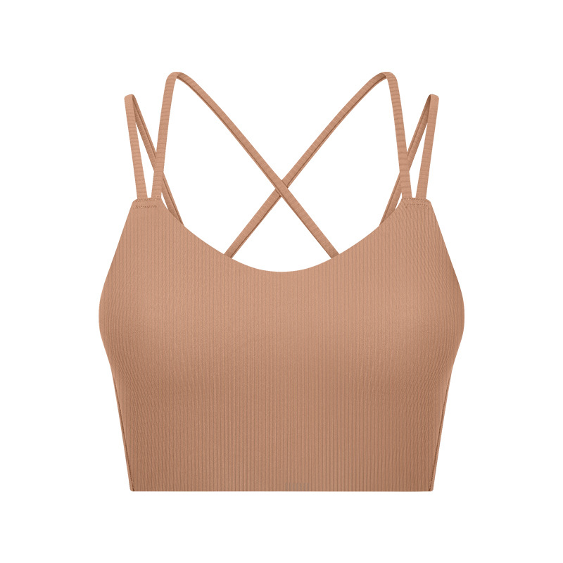 Threaded Nude Sexy Solid Color Yoga Bras DW366