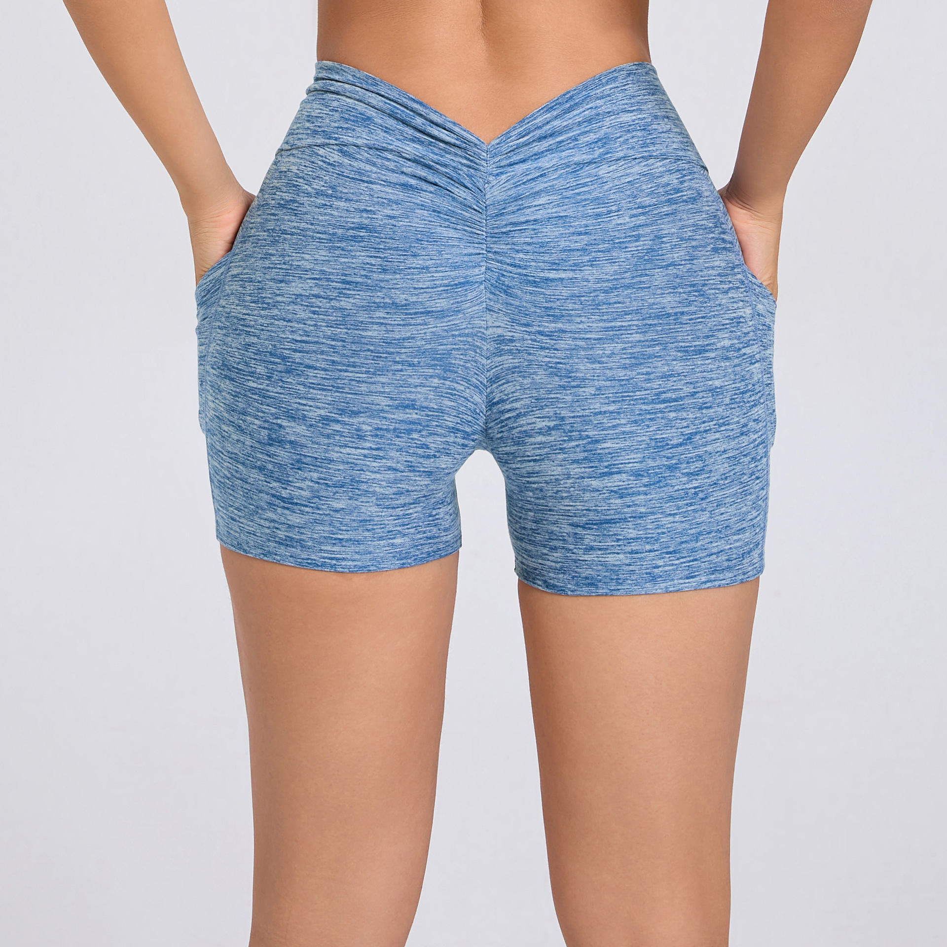 Butt Lift Stretch High Waist Tight Side Pocket Shorts QS42352