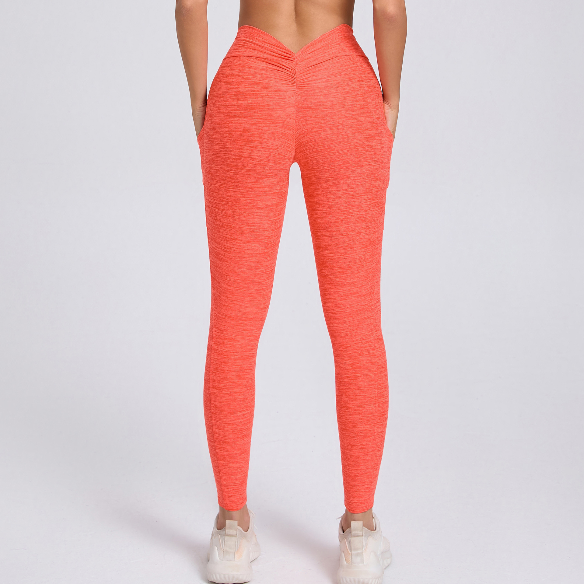 Tight Back V Waist With Pockets On Both Sides, Quick-Drying Yoga Pants  QS46442