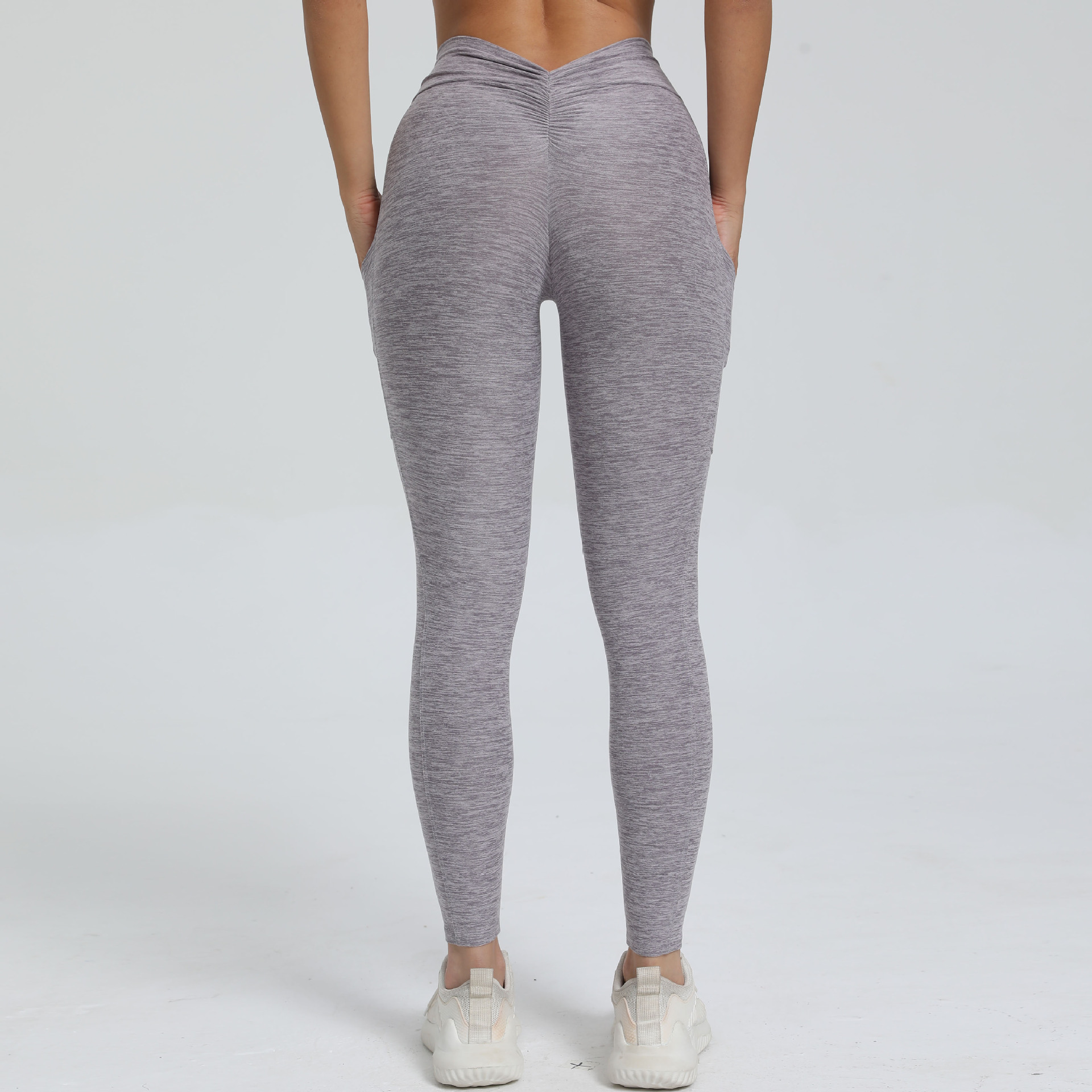 Tight Back V Waist With Pockets On Both Sides, Quick-Drying Yoga Pants  QS46442