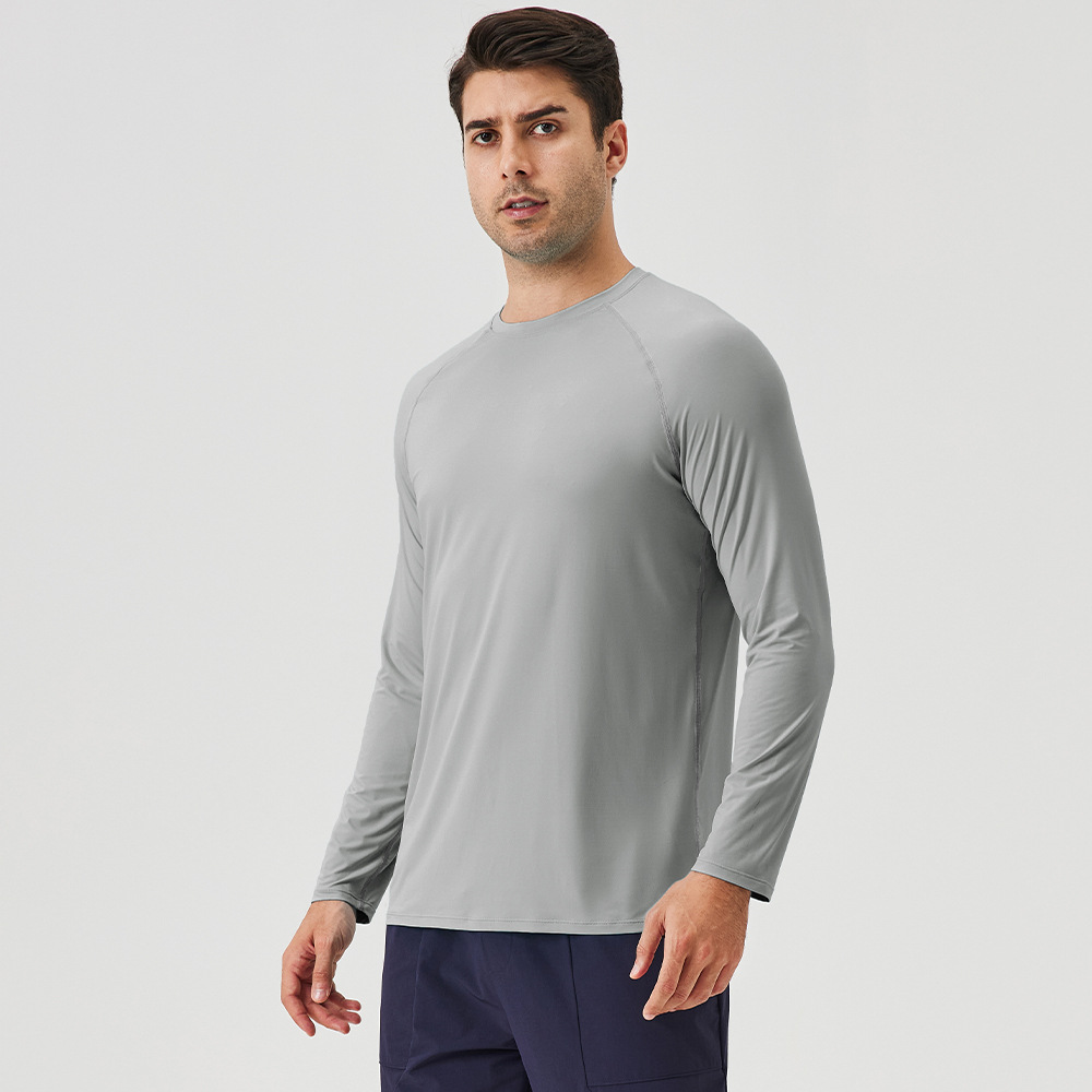 Summer Sun-Proof Men Loose Gym Long Sleeve Shirt 41520