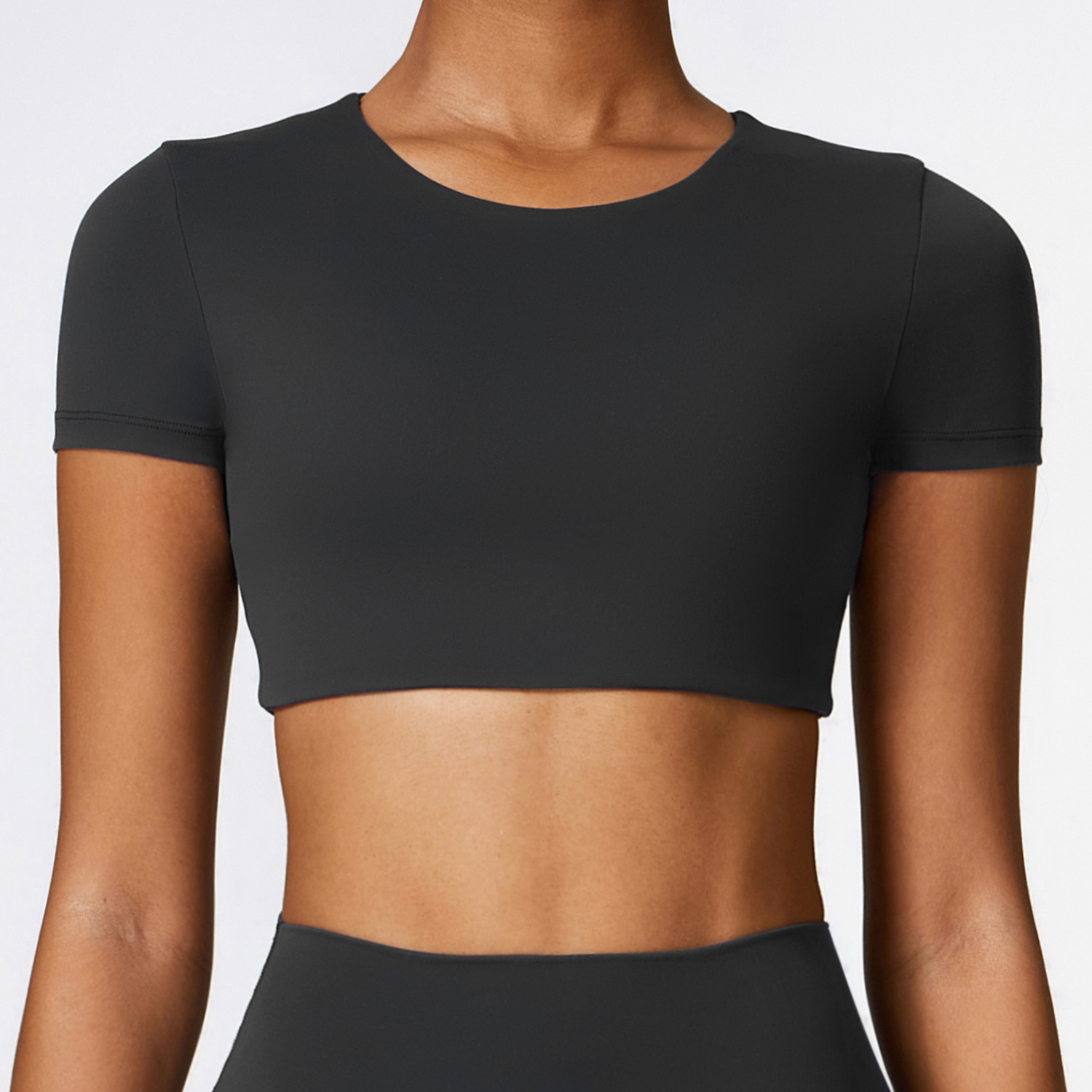 Soft Fabric Short Sleeves Crop Yoga Top