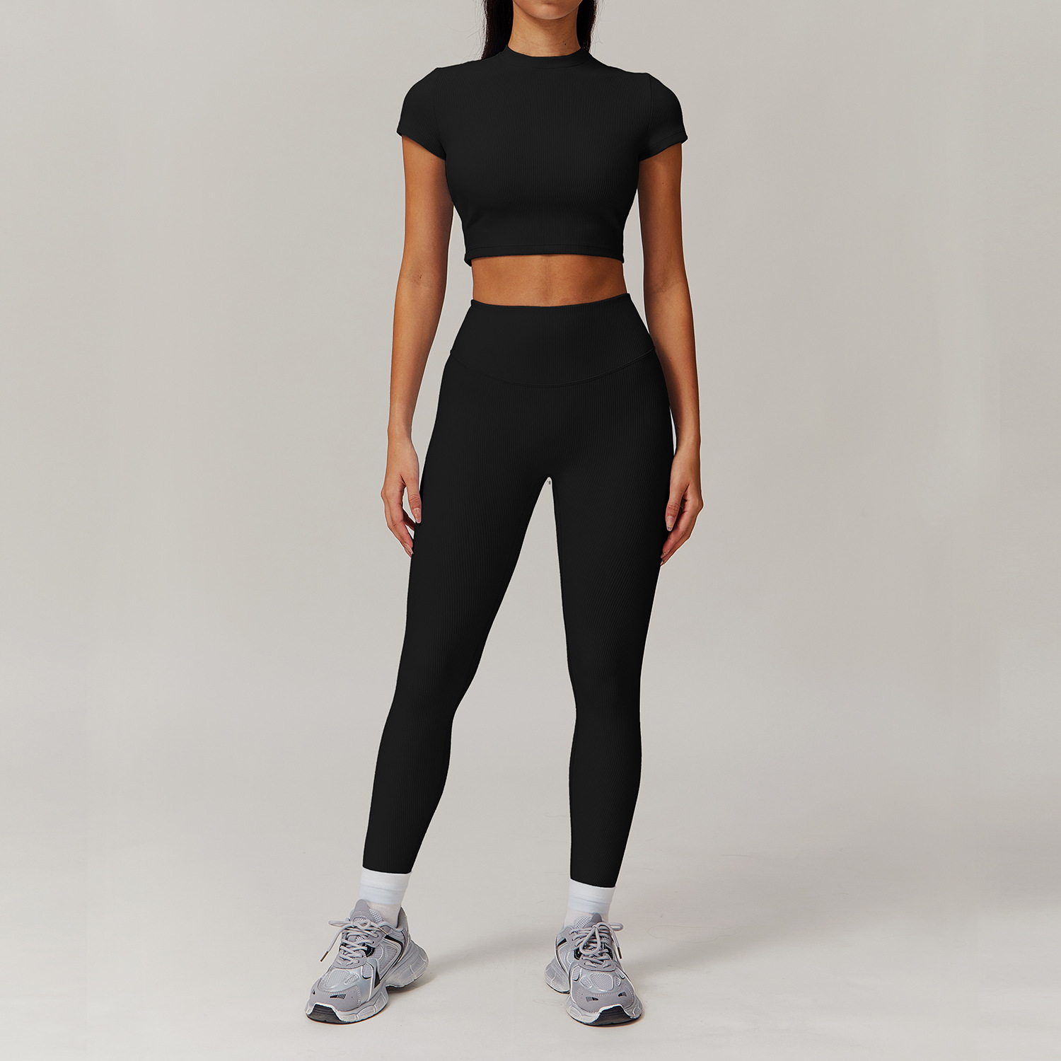 Long & Short Sleeves Ribbed Yoga Sets 3 Options