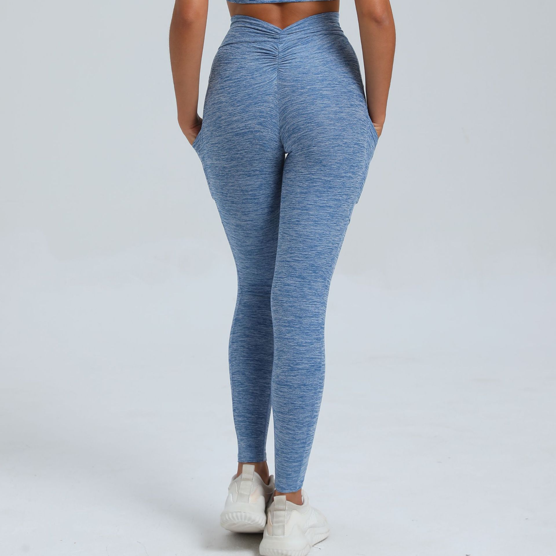 Tight Back V Waist With Pockets On Both Sides, Quick-Drying Yoga Pants  QS46442