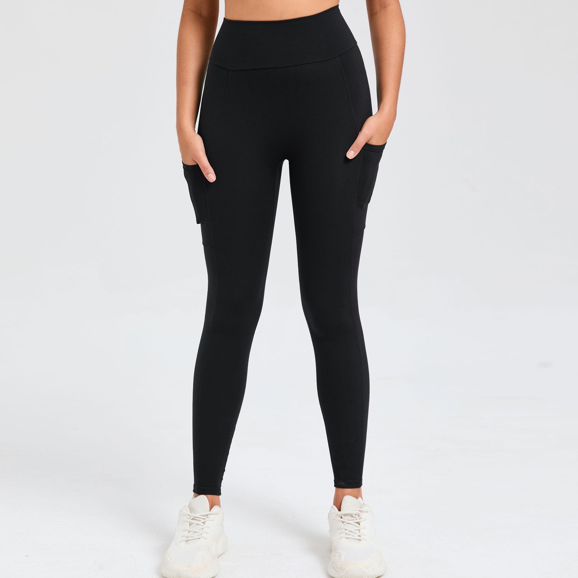 Tight Back V Waist With Pockets On Both Sides, Quick-Drying Yoga Pants  QS46442