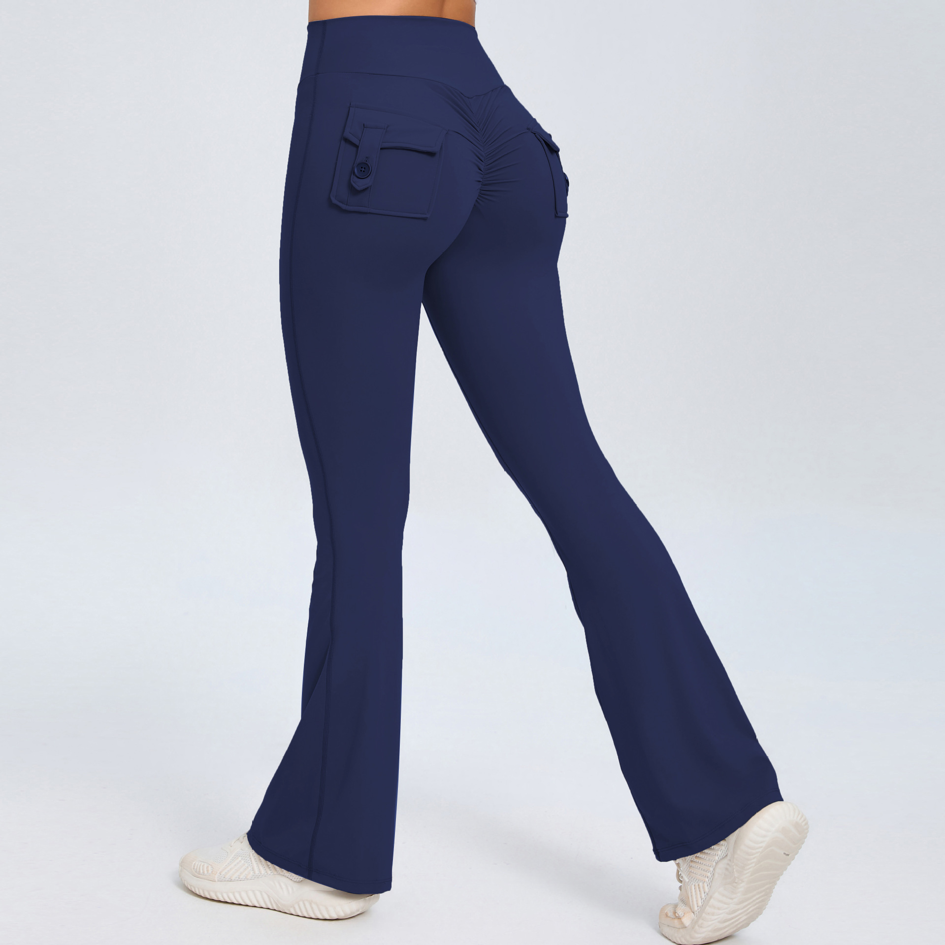 Button Peach Butt High-Waisted Quick-Drying Yoga Pants  QSS0031