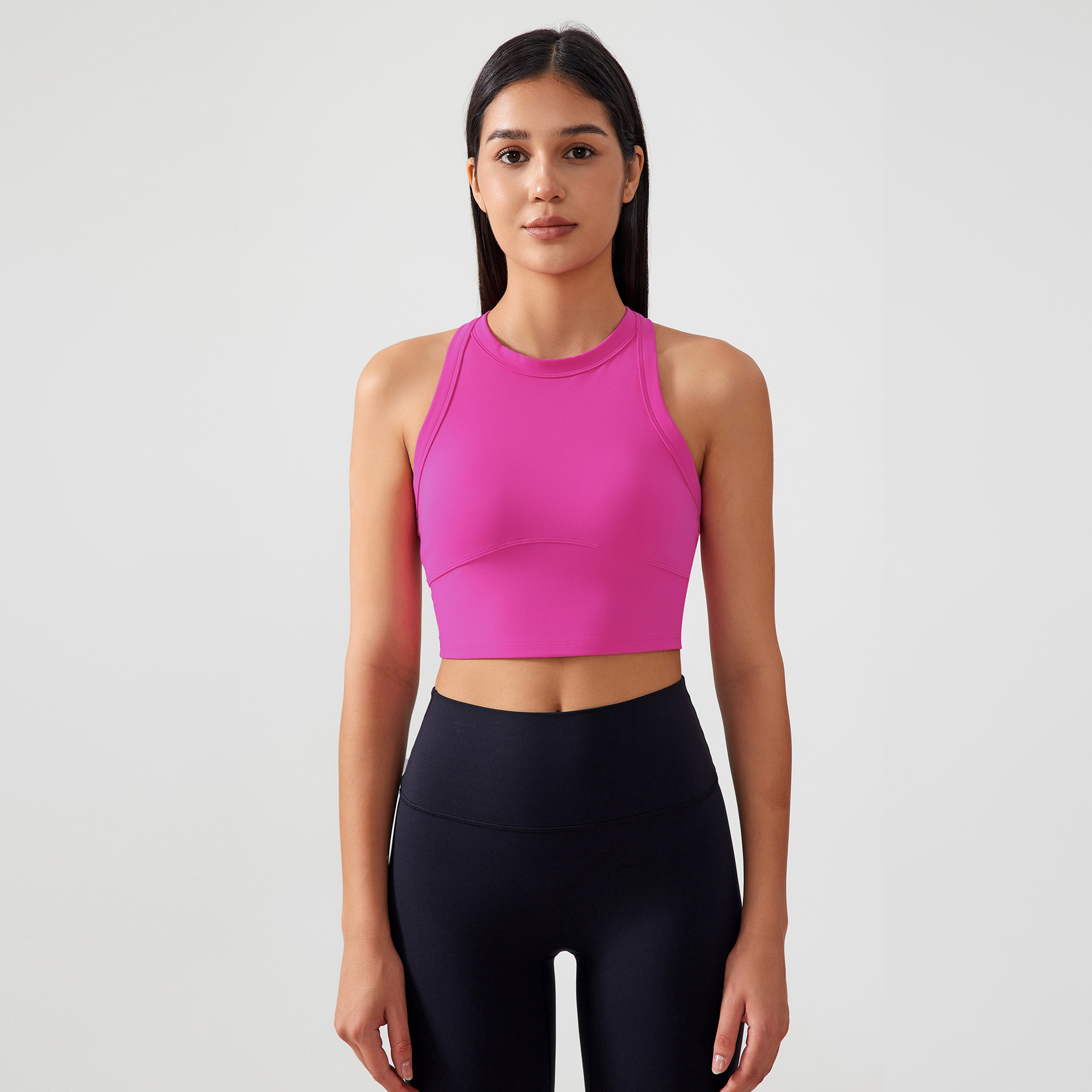 Lycra Halter Solid Color Sports Yoga Bras ET001