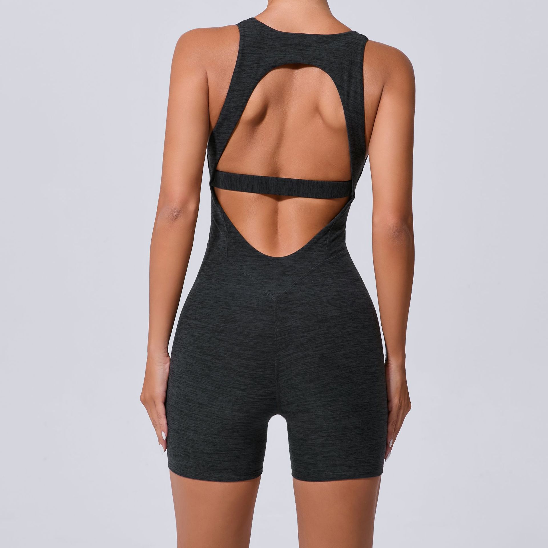 Hollow-Back Tight-Fitting Butt-Lifting Fitness Jumpsuit  QSYL100