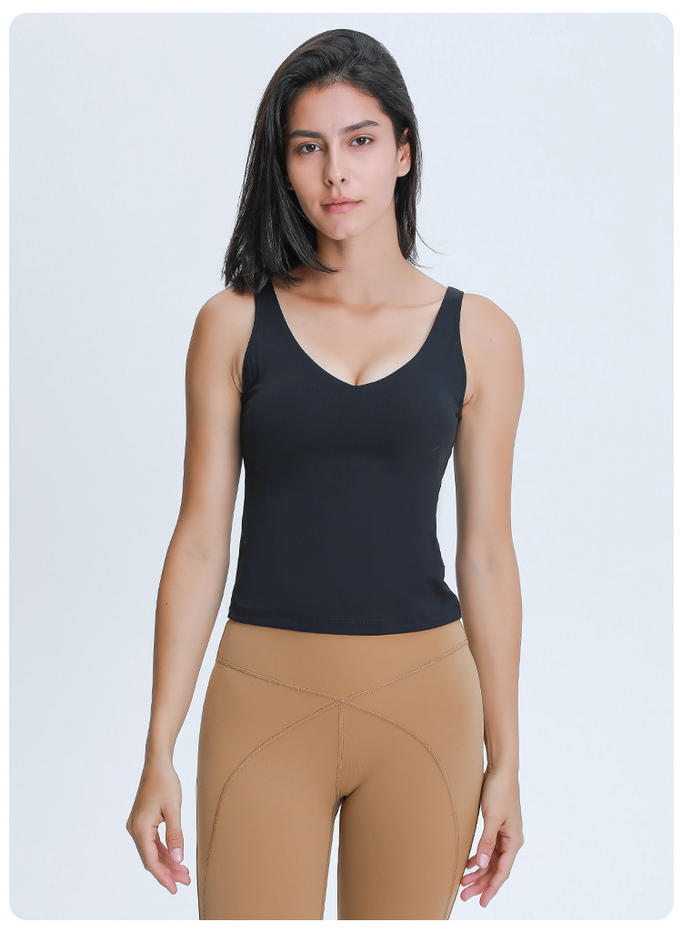 Nude V-neck Yoga Tank Top DT039