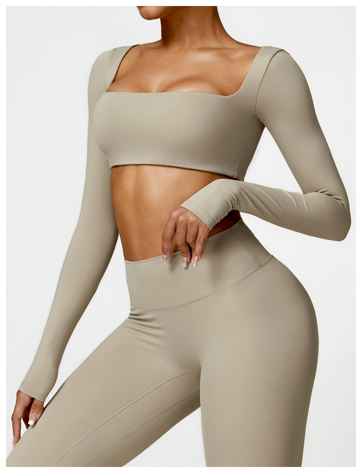 Soft Fabric Long Sleeve Crop Yoga Top