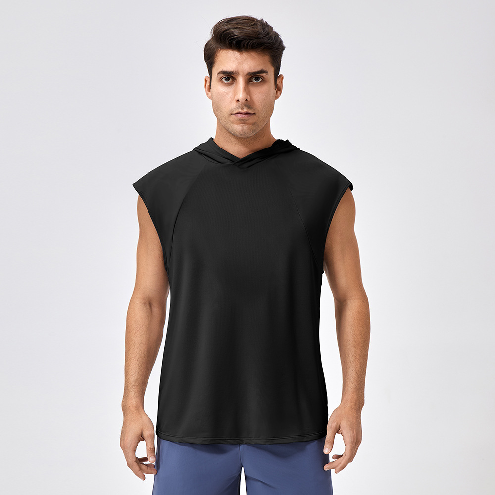 Men Quick-Drying Sports Hooded Tank Top 41116