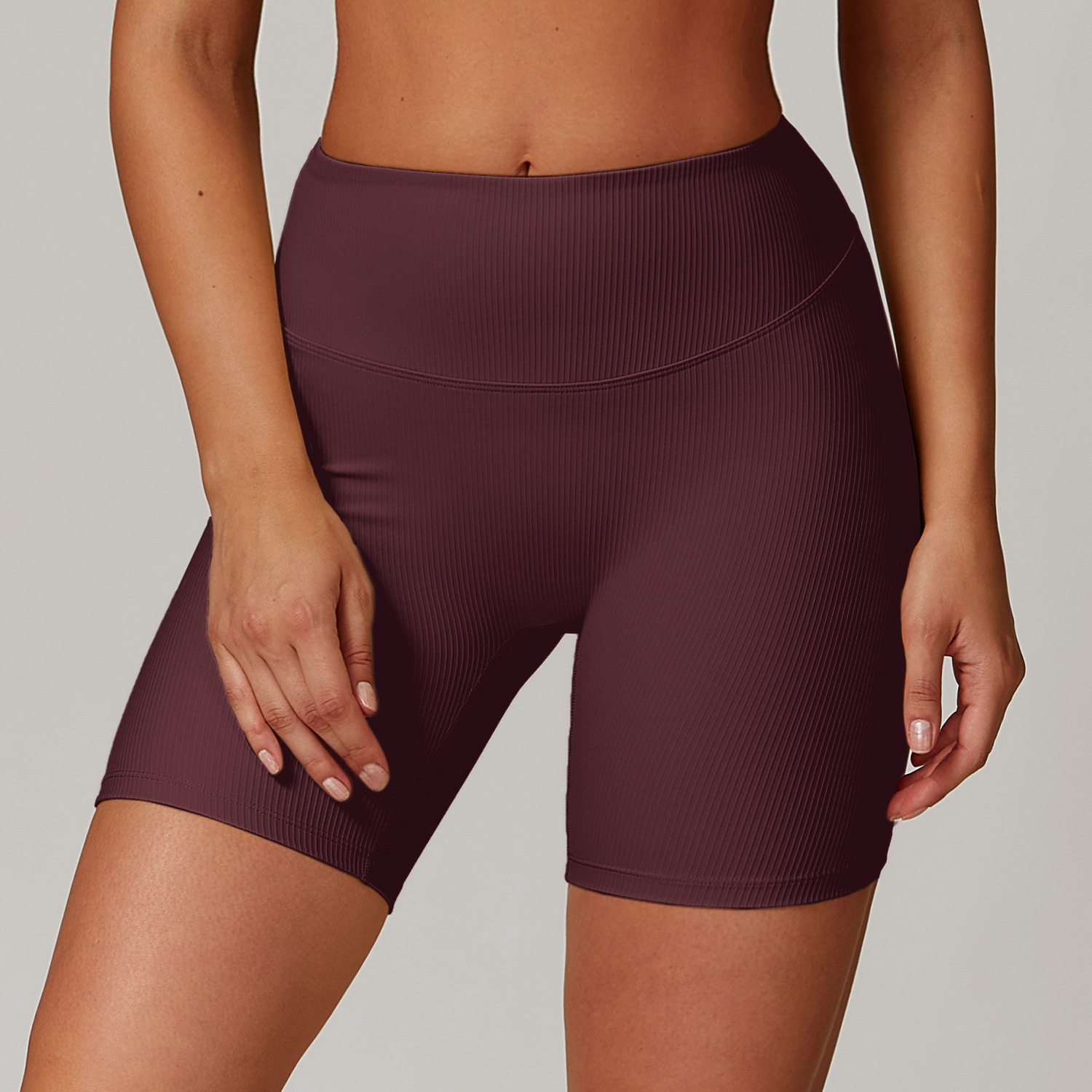 Curve Wasit Ribbed Yoga Shorts 