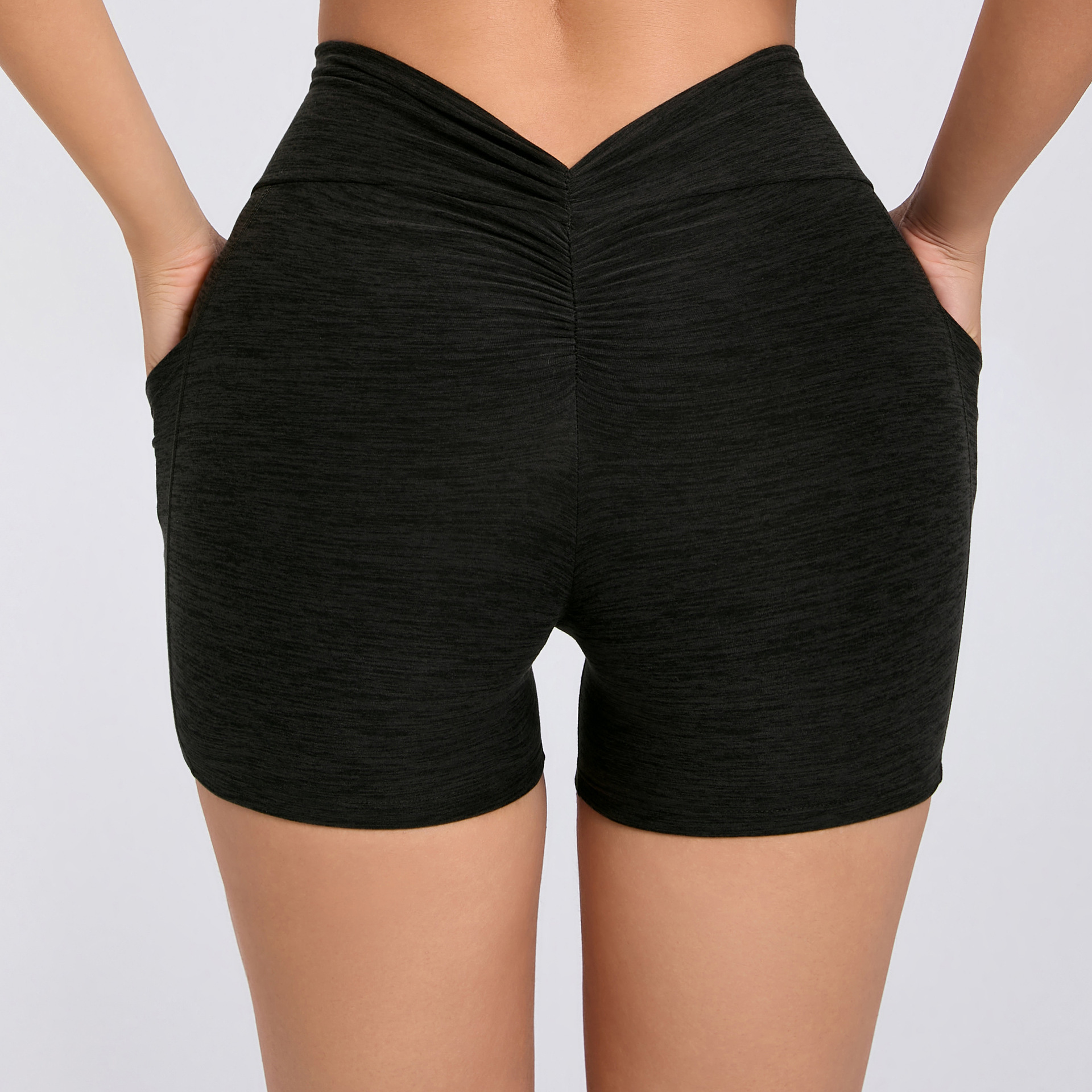 Butt Lift Stretch High Waist Tight Side Pocket Shorts QS42352