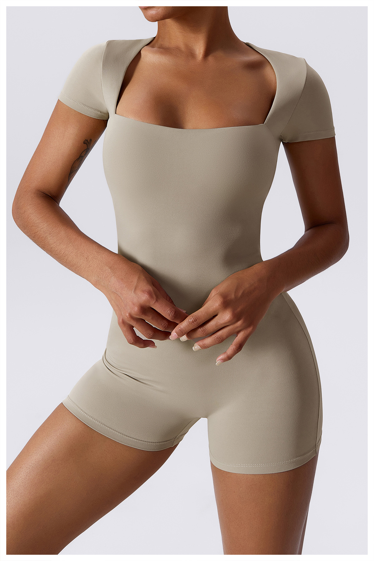 Soft Fabric Slim Short Sleeve Romper